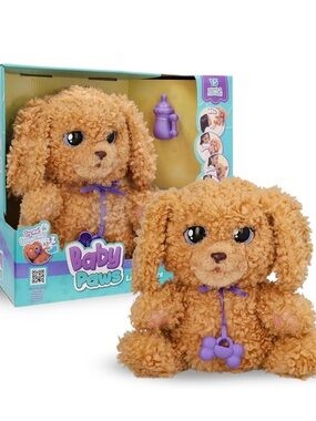 Baby Paws - Interactive Labradoodle Plush Toy Puppy & Backpack Carrier